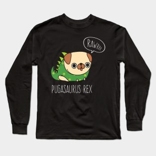 Pug Halloween Shirt Pugasaurus Rex Pug Dog Costume Long Sleeve T-Shirt